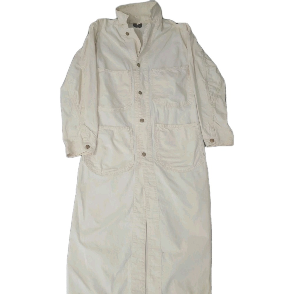 Vintage 50s Burlington Sanforized Shop Lab Coat White Size 36 Union Made RARE